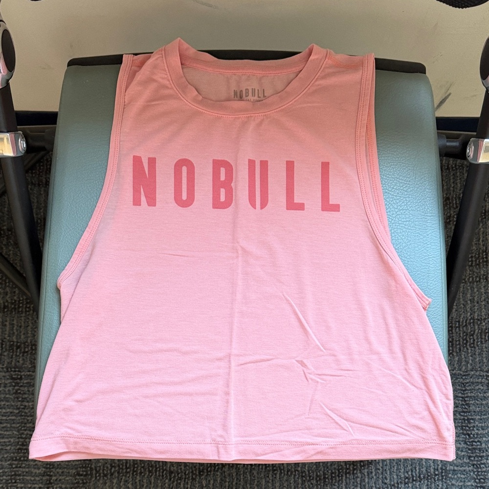 NOBULL Light Pink Women's Crop Tank with Bold Logo